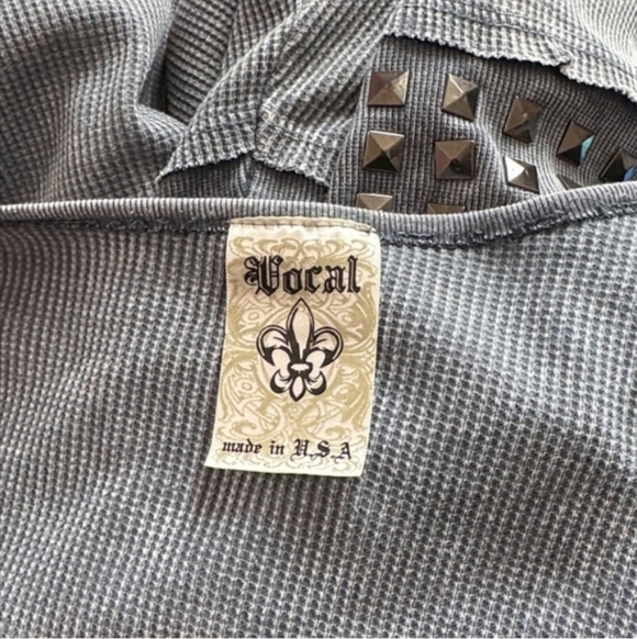 Vocal Gray Studded Women's Sweater Size Medium - Picture 6 of 6